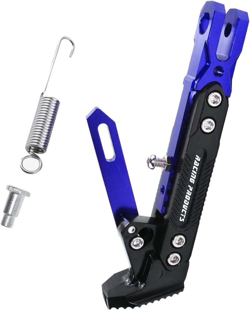 GWH Motorcycle Universal Kickstand Adjustable Modified CNC Aluminum Alloy Adjustable Tripod Holder Kickstand Foot Side Support Stand Motor Scooter Motorbike Motocross Electric Dit Pit Bike （Red) (Blue) - Image 1